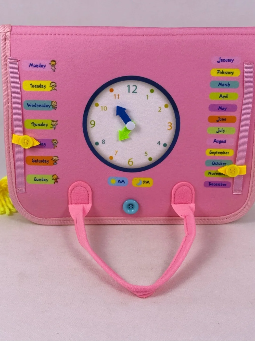 Montessori Busy Board Toddler Felt Sensory Activity Book Life Skills Pink